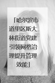 哈尔滨市道里区斯大林街道党建引领网格治理提升管理效能