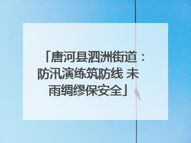 唐河县泗洲街道：防汛演练筑防线 未雨绸缪保安全