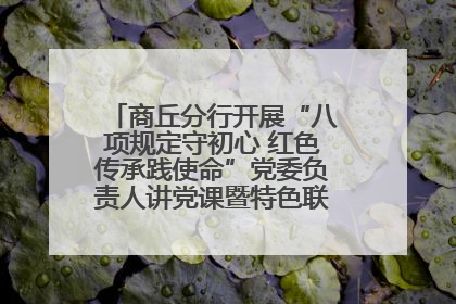 商丘分行开展“八项规定守初心 红色传承践使命”党委负责人讲党课暨特色联合党建活动