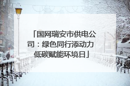国网瑞安市供电公司：绿色同行添动力 低碳赋能环境日