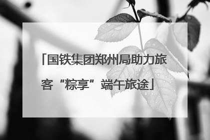 国铁集团郑州局助力旅客“粽享”端午旅途