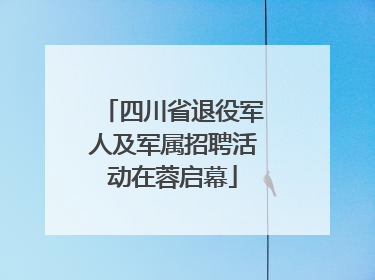 四川省退役军人及军属招聘活动在蓉启幕