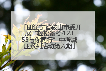 团辽宁省鞍山市委开展“轻松备考·12355与你同行”中考减压系列活动第六期