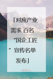 对应产业需求 百名“国企工匠”宣传名单发布