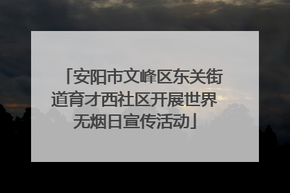 安阳市文峰区东关街道育才西社区开展世界无烟日宣传活动