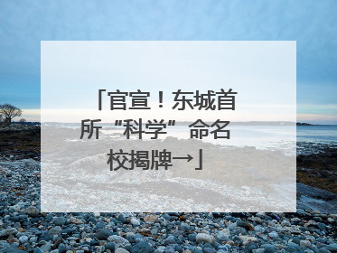 官宣！东城首所“科学”命名校揭牌→