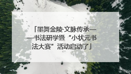 墨舞金陵·文脉传承——书法研学暨“小状元书法大赛”活动启动了