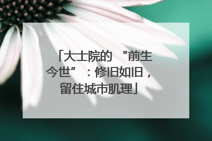 大士院的 “前生今世”：修旧如旧，留住城市肌理