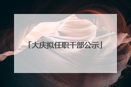 大庆拟任职干部公示