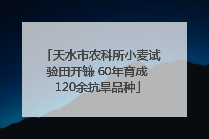 天水市农科所小麦试验田开镰 60年育成120余抗旱品种