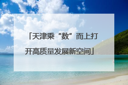 天津乘“数”而上打开高质量发展新空间