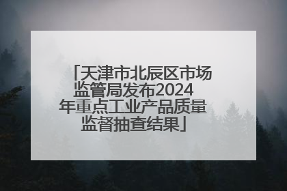 天津市北辰区市场监管局发布2024年重点工业产品质量监督抽查结果