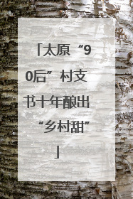 太原“90后”村支书十年酿出“乡村甜”