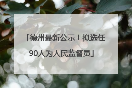 德州最新公示！拟选任90人为人民监督员
