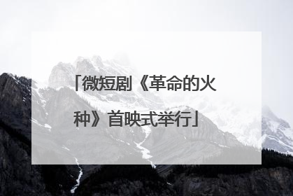 微短剧《革命的火种》首映式举行