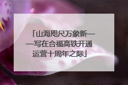 山海咫尺万象新——写在合福高铁开通运营十周年之际