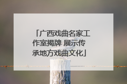 广西戏曲名家工作室揭牌 展示传承地方戏曲文化