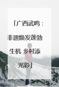 广西武鸣：非遗焕发蓬勃生机 乡村添光彩