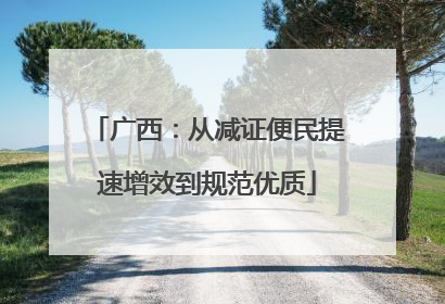 广西：从减证便民提速增效到规范优质