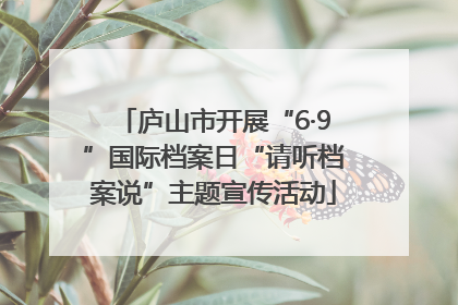 庐山市开展“6·9”国际档案日“请听档案说”主题宣传活动