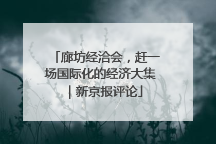 廊坊经洽会，赶一场国际化的经济大集｜新京报评论