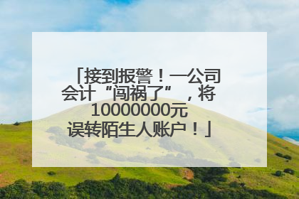 接到报警！一公司会计“闯祸了”，将10000000元误转陌生人账户！
