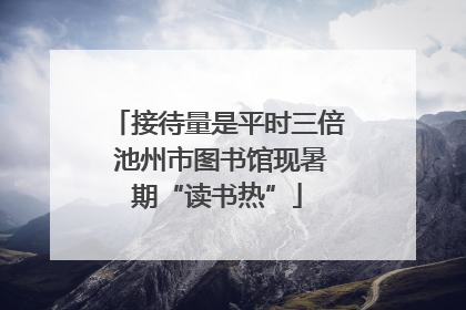 接待量是平时三倍 池州市图书馆现暑期“读书热”