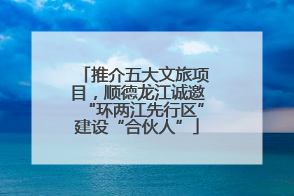 推介五大文旅项目，顺德龙江诚邀“环两江先行区”建设“合伙人”