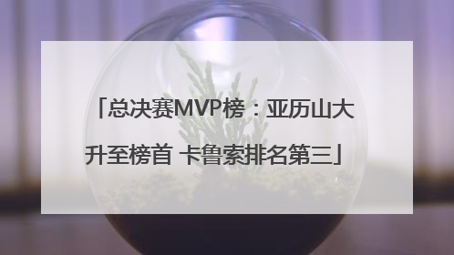 总决赛MVP榜：亚历山大升至榜首 卡鲁索排名第三