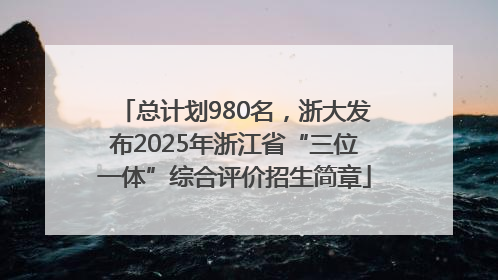 总计划980名，浙大发布2025年浙江省“三位一体”综合评价招生简章