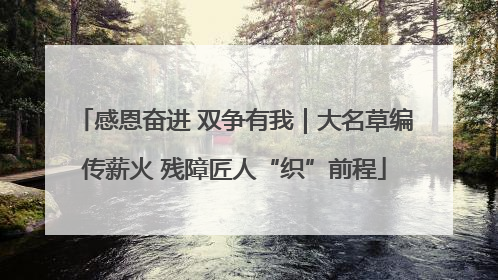 感恩奋进 双争有我｜大名草编传薪火 残障匠人“织”前程