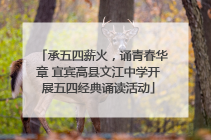 承五四薪火，诵青春华章 宜宾高县文江中学开展五四经典诵读活动