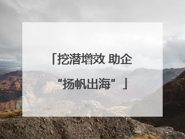 挖潜增效 助企“扬帆出海”