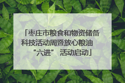 枣庄市粮食和物资储备科技活动周暨放心粮油 “六进” 活动启动