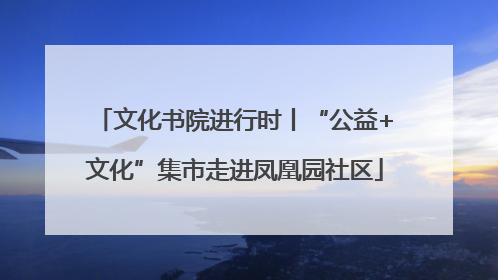 文化书院进行时丨“公益+文化”集市走进凤凰园社区