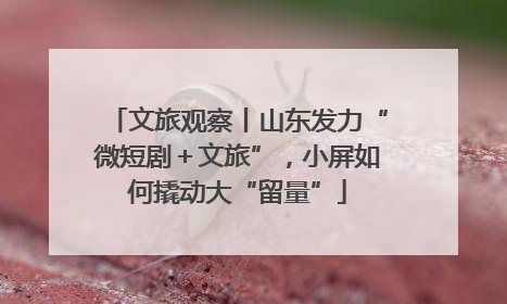 文旅观察丨山东发力“微短剧＋文旅”，小屏如何撬动大“留量”