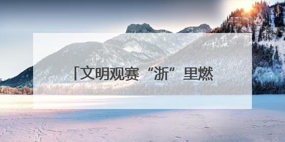 文明观赛“浙”里燃，CBA杭州赛场气质让城市颜值提升