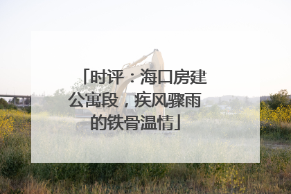 时评：海口房建公寓段，疾风骤雨的铁骨温情
