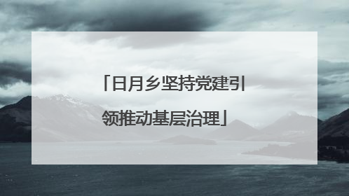日月乡坚持党建引领推动基层治理