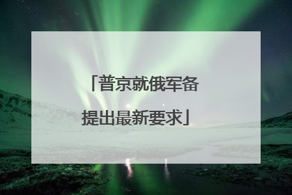 普京就俄军备提出最新要求