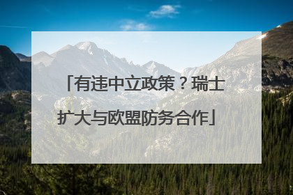 有违中立政策？瑞士扩大与欧盟防务合作