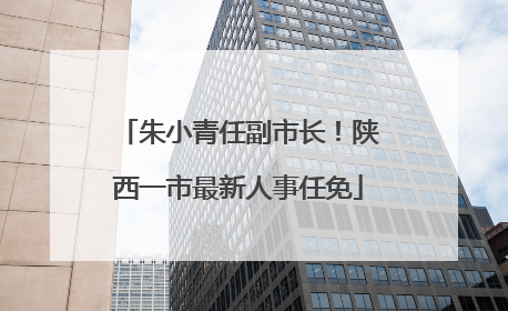 朱小青任副市长！陕西一市最新人事任免