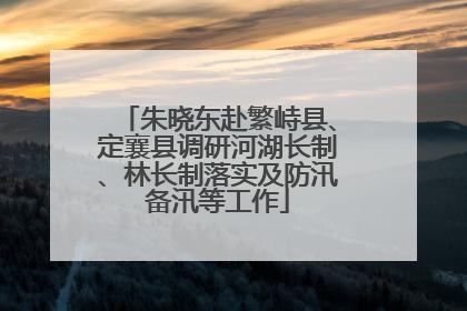 朱晓东赴繁峙县、定襄县调研河湖长制、林长制落实及防汛备汛等工作