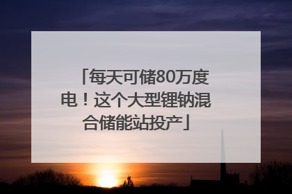 每天可储80万度电！这个大型锂钠混合储能站投产