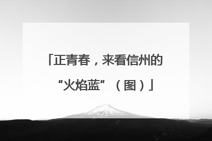 正青春，来看信州的“火焰蓝”（图）