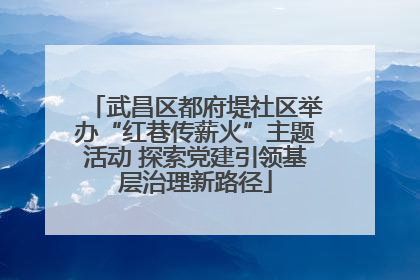 武昌区都府堤社区举办“红巷传薪火”主题活动 探索党建引领基层治理新路径