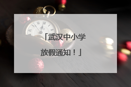 武汉中小学放假通知！