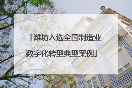 潍坊入选全国制造业数字化转型典型案例
