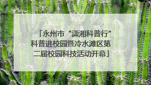 永州市“潇湘科普行”科普进校园暨冷水滩区第二届校园科技活动开幕