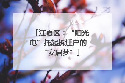 江夏区：“阳光电”托起拆迁户的“安居梦”